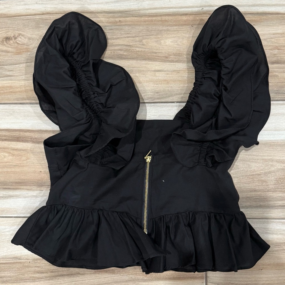RW&CO. Black Ruffled Blouse - Picture 2 of 4